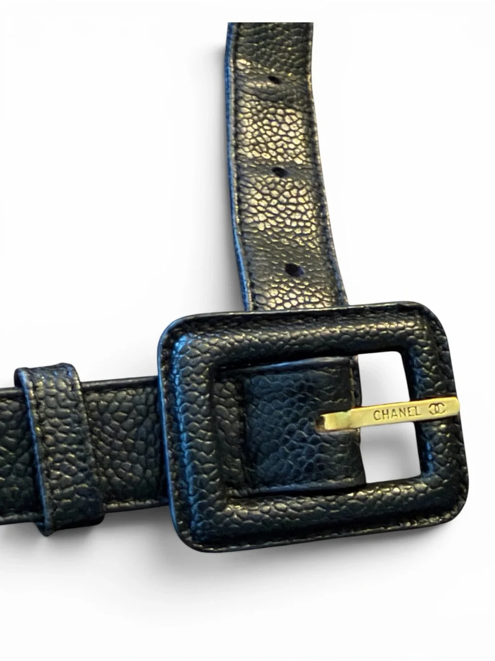 CHANEL Vintage Black Quilted Caviar Leather Waist Belt Bag | Gold Hardware